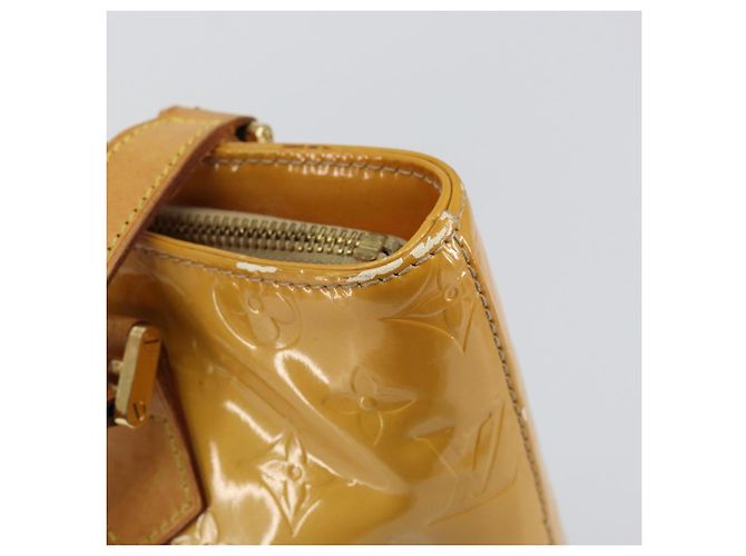 LOUIS VUITTON Borsa a Mano Houston Monogram Vernis Beige M91004 LV Auth BA6147 - vista 9