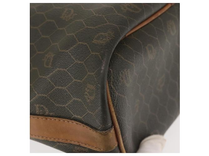 Borsa a spalla in tela a nido d'ape PVC nera e dorata Auth BA5823 Christian Dior Nero D'oro - vista 12