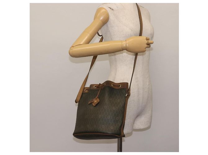 Borsa a spalla in tela a nido d'ape PVC nera e dorata Auth BA5823 Christian Dior Nero D'oro - vista 22