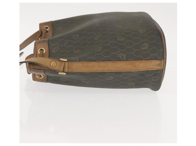 Borsa a spalla in tela a nido d'ape PVC nera e dorata Auth BA5823 Christian Dior Nero D'oro - vista 5