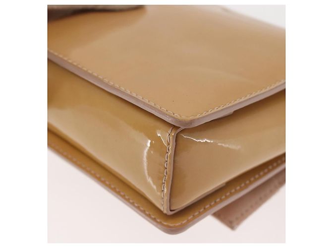 Borsa a Spalla Chain Vala Smalto Beige Argento Auth 143357 di Salvatore Ferragamo - vista 14