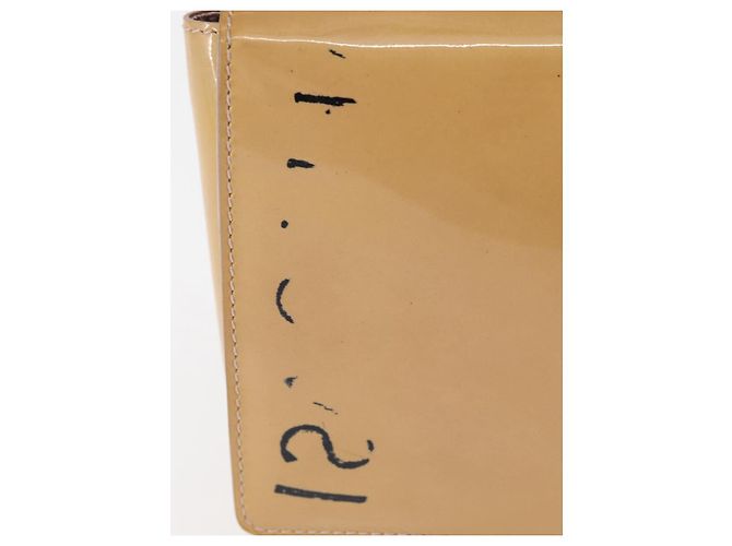 Borsa a Spalla Chain Vala Smalto Beige Argento Auth 143357 di Salvatore Ferragamo - vista 4
