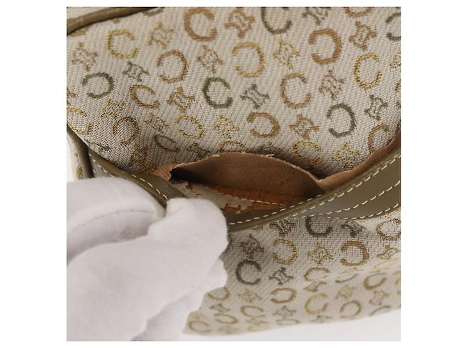 Céline CELINE C Macadam Canvas Handtasche Beige Silber Auth BA6265 - Ansicht 4