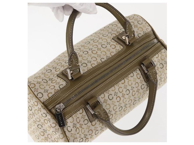 Céline CELINE C Macadam Canvas Handtasche Beige Silber Auth BA6265 - Ansicht 7