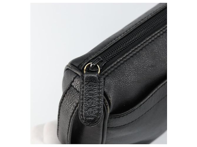 GUCCI Clutch in Pelle Nera Dorata Auth 143350 Nero D'oro - vista 14
