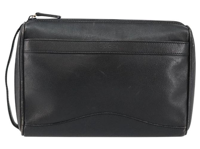 GUCCI Clutch in Pelle Nera Dorata Auth 143350 Nero D'oro - vista 2