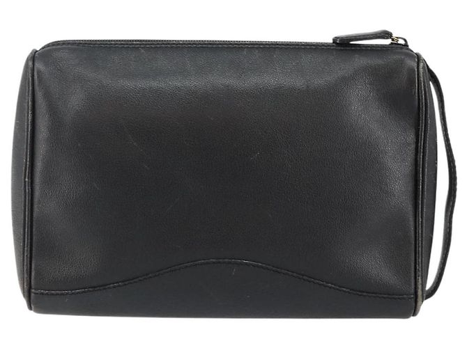 GUCCI Clutch in Pelle Nera Dorata Auth 143350 Nero D'oro - vista 3