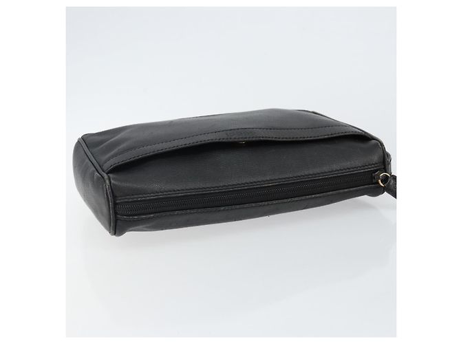GUCCI Clutch in Pelle Nera Dorata Auth 143350 Nero D'oro - vista 6