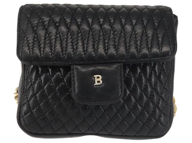 BALLY Borsa a Spalla con Catena Pelle Nera Oro Auth am9086 Nero D'oro - vista 13