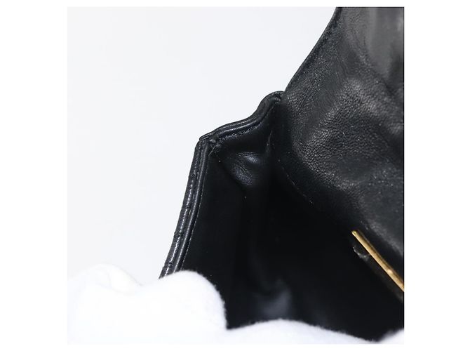 BALLY Borsa a Spalla con Catena Pelle Nera Oro Auth am9086 Nero D'oro - vista 20