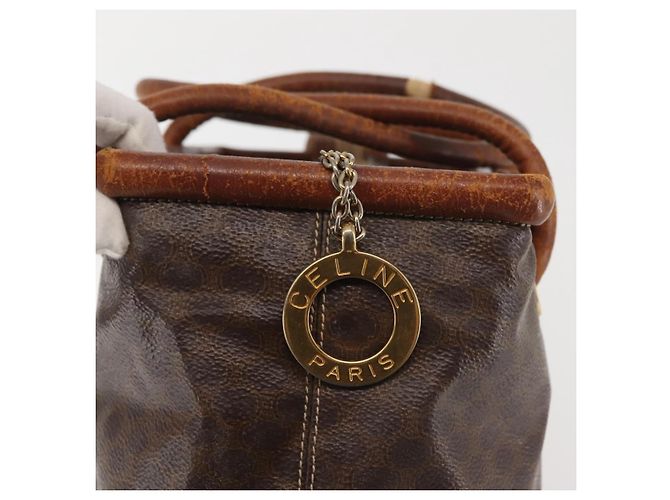 Céline Sac à main en toile Macadam CELINE en cuir PVC marron doré Auth 142839 - vue 17