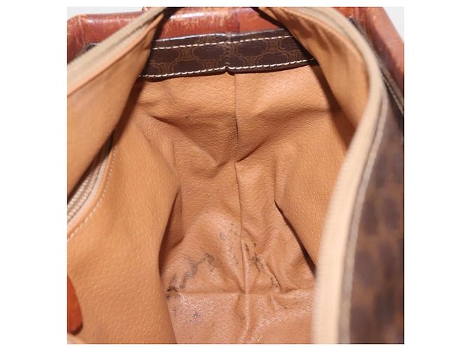 Céline Sac à main en toile Macadam CELINE en cuir PVC marron doré Auth 142839 - vue 19