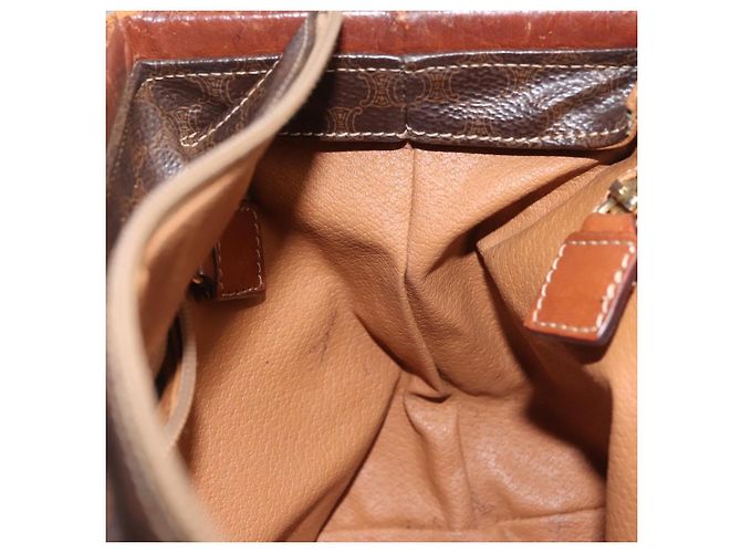Céline Sac à main en toile Macadam CELINE en cuir PVC marron doré Auth 142839 - vue 20