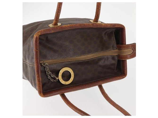 Céline Sac à main en toile Macadam CELINE en cuir PVC marron doré Auth 142839 - vue 6
