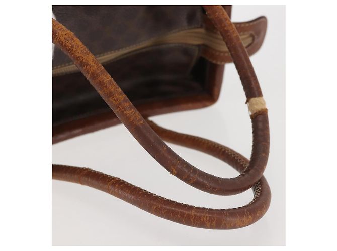 Céline Sac à main en toile Macadam CELINE en cuir PVC marron doré Auth 142839 - vue 7