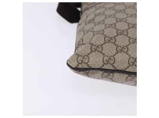 Borsa a spalla GG Supreme in PVC beige e argento di GUCCI 141626 Auth 144131 - vista 10