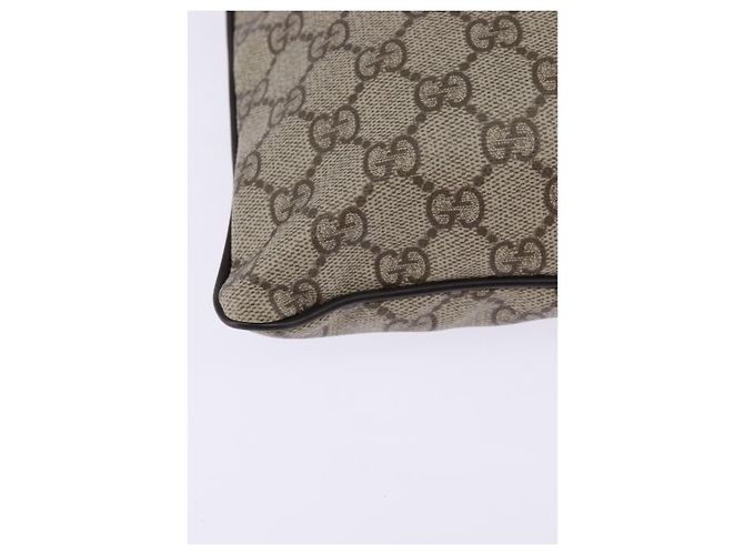 Borsa a spalla GG Supreme in PVC beige e argento di GUCCI 141626 Auth 144131 - vista 12