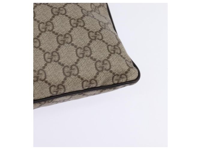 Borsa a spalla GG Supreme in PVC beige e argento di GUCCI 141626 Auth 144131 - vista 13
