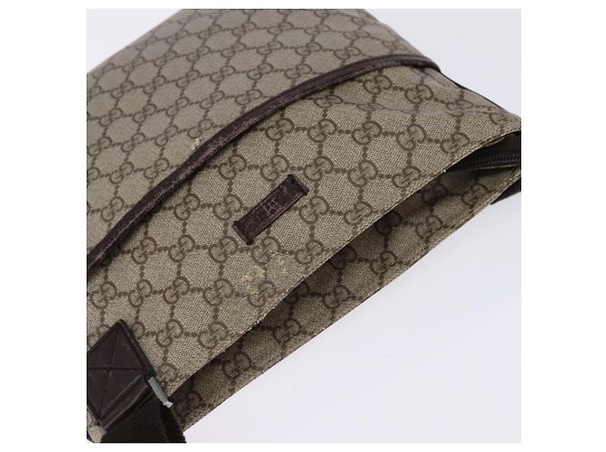 Borsa a spalla GG Supreme in PVC beige e argento di GUCCI 141626 Auth 144131 - vista 6