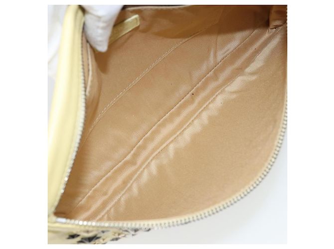 Borsa a mano in pelle Jimmy Choo Studs Clutch gialla argento Auth BA6189 Giallo - vista 10
