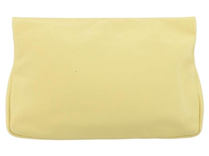 Borsa a mano in pelle Jimmy Choo Studs Clutch gialla argento Auth BA6189 Giallo - vista 2