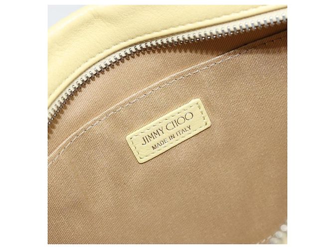 Borsa a mano in pelle Jimmy Choo Studs Clutch gialla argento Auth BA6189 Giallo - vista 9
