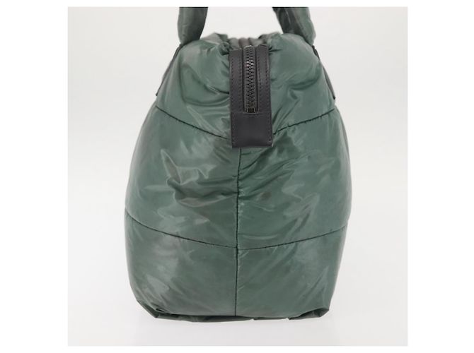 CHANEL Borsa Tote Cocoon Nylon Khaki Argento CC Auth 128925 Cachi - vista 4