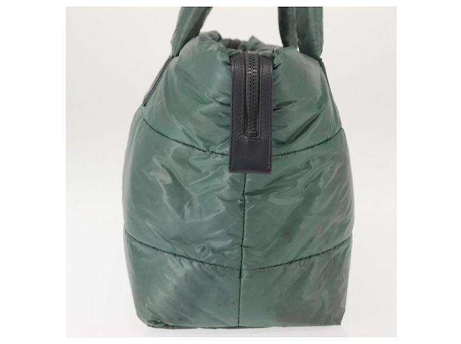CHANEL Borsa Tote Cocoon Nylon Khaki Argento CC Auth 128925 Cachi - vista 5