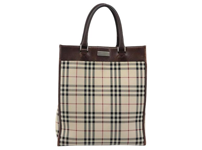 Burberry Nova Check Handtasche aus Canvas Beige Silber Authentisch th6326 - Ansicht 13
