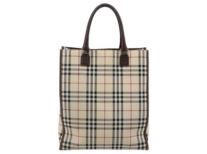 Burberry Nova Check Handtasche aus Canvas Beige Silber Authentisch th6326 - Ansicht 2