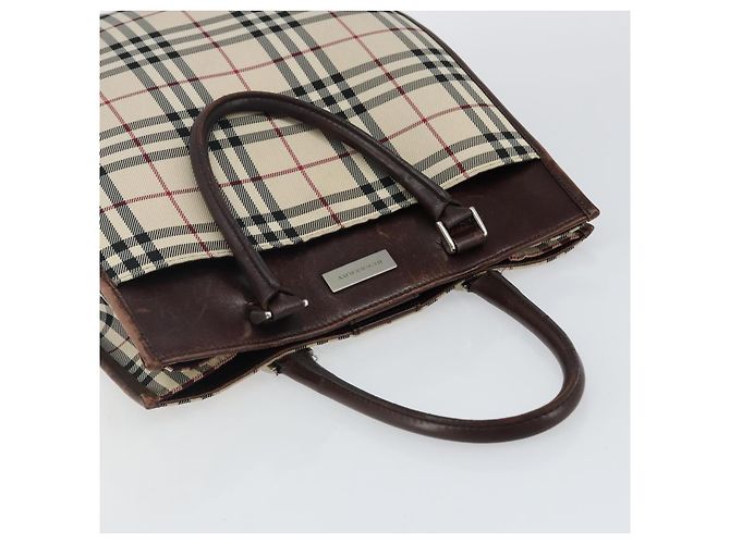 Burberry Nova Check Handtasche aus Canvas Beige Silber Authentisch th6326 - Ansicht 6