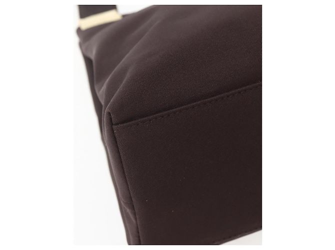 Borsa Tote Salvatore Ferragamo in tela marrone oro Auth 143220 - vista 11