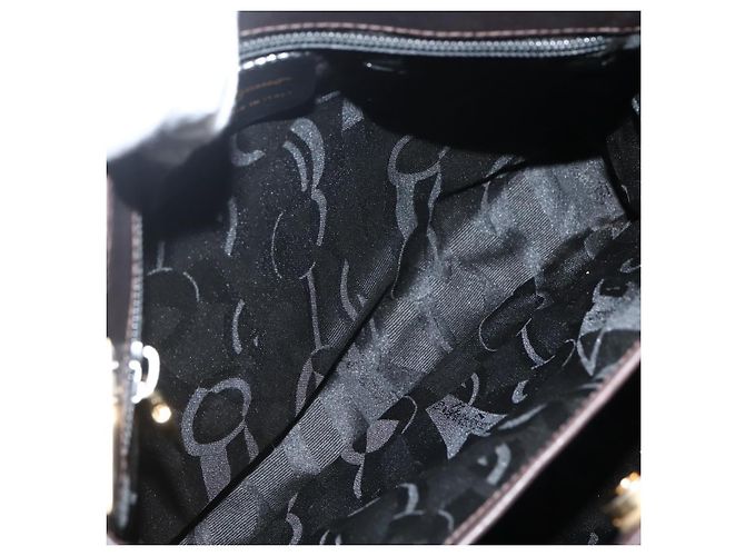 Borsa Tote Salvatore Ferragamo in tela marrone oro Auth 143220 - vista 17