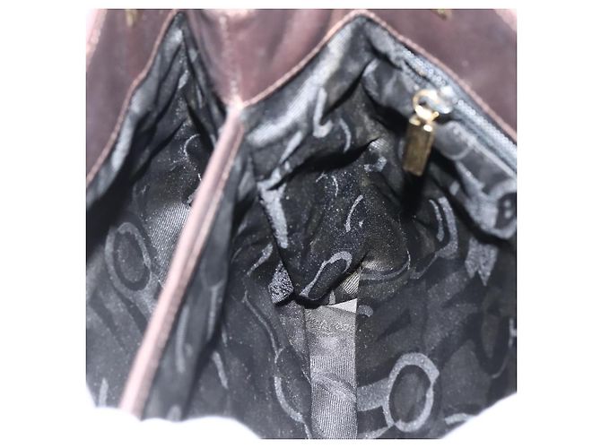 Borsa Tote Salvatore Ferragamo in tela marrone oro Auth 143220 - vista 19