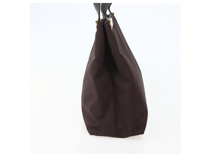 Borsa Tote Salvatore Ferragamo in tela marrone oro Auth 143220 - vista 5