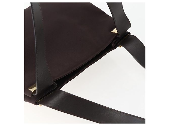 Borsa Tote Salvatore Ferragamo in tela marrone oro Auth 143220 - vista 6