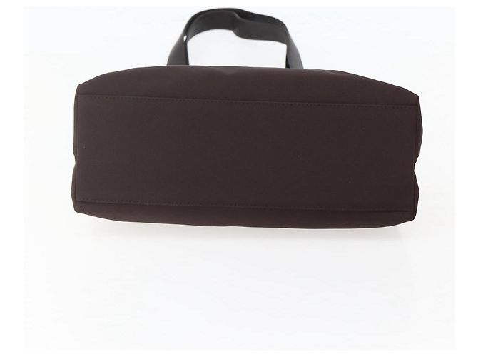 Borsa Tote Salvatore Ferragamo in tela marrone oro Auth 143220 - vista 9