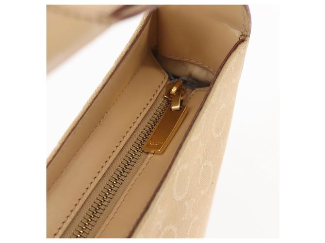 Céline Borsa a Spalla in Tela Macadam C di CELINE Beige Oro Auth BA6239 D'oro - vista 10