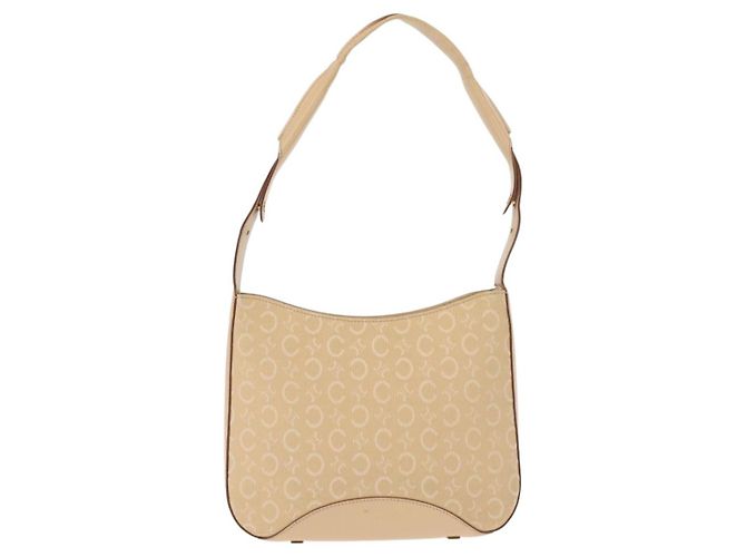 Céline Borsa a Spalla in Tela Macadam C di CELINE Beige Oro Auth BA6239 D'oro - vista 13