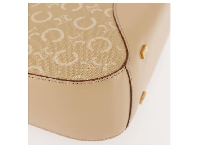 Céline Borsa a Spalla in Tela Macadam C di CELINE Beige Oro Auth BA6239 D'oro - vista 14