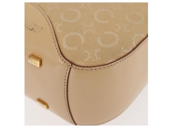 Céline Borsa a Spalla in Tela Macadam C di CELINE Beige Oro Auth BA6239 D'oro - vista 17