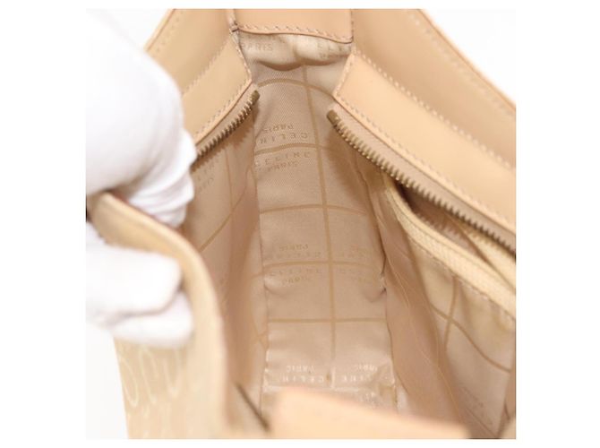Céline Borsa a Spalla in Tela Macadam C di CELINE Beige Oro Auth BA6239 D'oro - vista 20