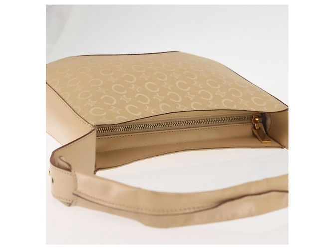 Céline Borsa a Spalla in Tela Macadam C di CELINE Beige Oro Auth BA6239 D'oro - vista 6