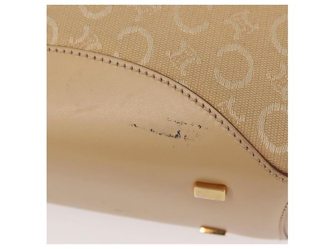 Céline Borsa a Spalla in Tela Macadam C di CELINE Beige Oro Auth BA6239 D'oro - vista 9