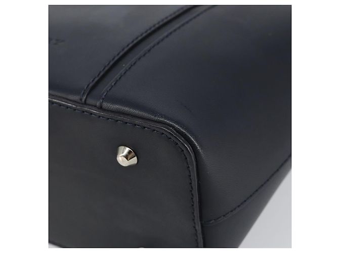 BURBERRY Hand Bag Leather Navy Silver Auth BA6227 Silvery Navy blue - view 14