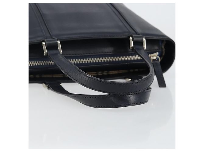 BURBERRY Hand Bag Leather Navy Silver Auth BA6227 Silvery Navy blue - view 7