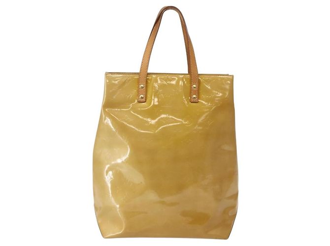 LOUIS VUITTON Borsa a Mano Monogram Vernis Reade MM Beige M91141 LV Auth 143950 - vista 2