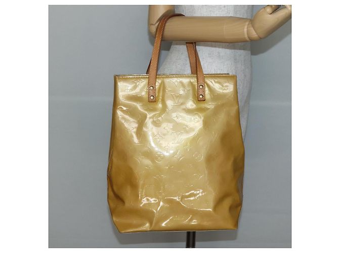 LOUIS VUITTON Borsa a Mano Monogram Vernis Reade MM Beige M91141 LV Auth 143950 - vista 21