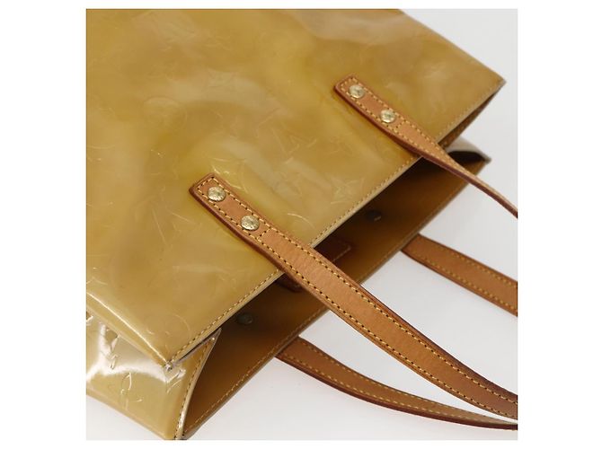 LOUIS VUITTON Borsa a Mano Monogram Vernis Reade MM Beige M91141 LV Auth 143950 - vista 6