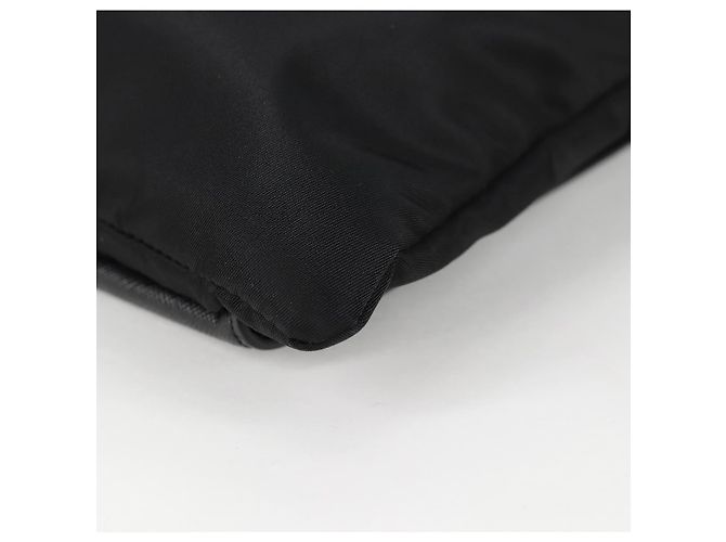 PRADA Bolso de Mano Saffiano Nylon Negro Plata Auth am9108V - vista 16